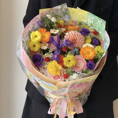 Spring pastoral thick oil-painting flower wrapping paper