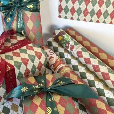 Thick kraft plaid Christmas wrapping paper for gifting