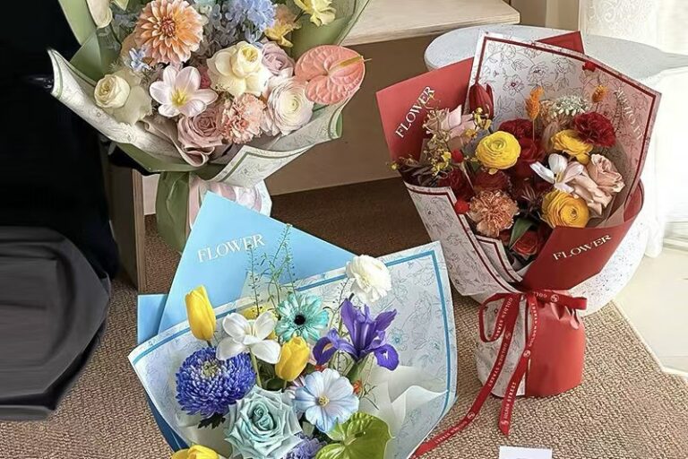 Vintage European waterproof floral flower wrapping paper