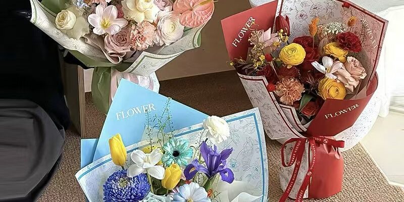 Vintage European waterproof floral flower wrapping paper