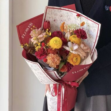 Vintage European waterproof floral flower wrapping paper