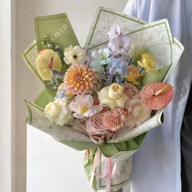 Vintage European waterproof floral flower wrapping paper