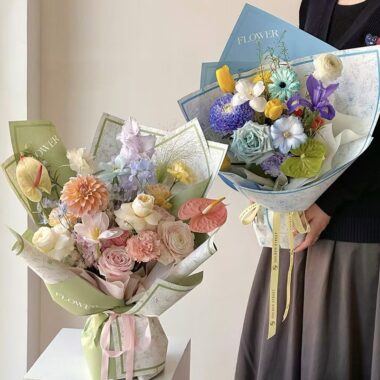 Vintage European waterproof floral flower wrapping paper