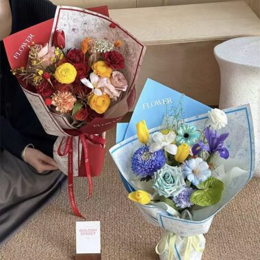 Vintage European waterproof floral flower wrapping paper