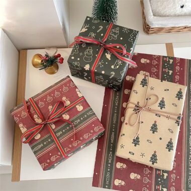 Vintage thick kraft Christmas wrapping paper for gifts