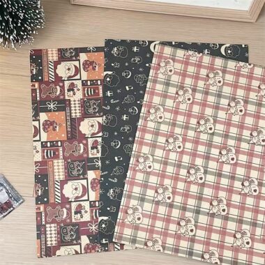 Vintage large kraft Christmas wrapping paper sheets