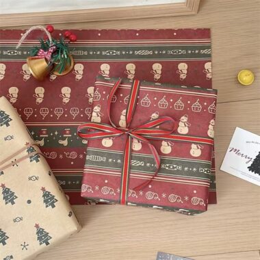Vintage thick kraft Christmas wrapping paper for gifts