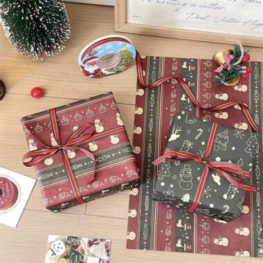 Vintage thick kraft Christmas wrapping paper for gifts