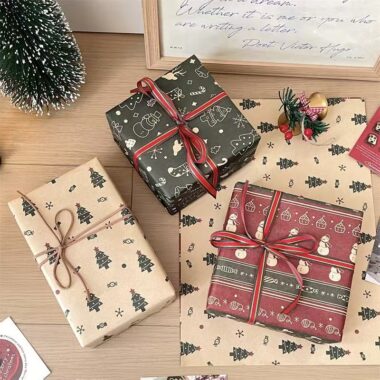 Vintage thick kraft Christmas wrapping paper for gifts