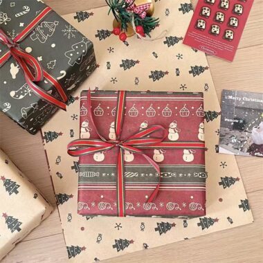 Vintage thick kraft Christmas wrapping paper for gifts