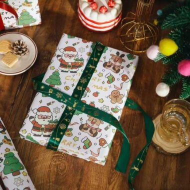 Vintage pet-themed Christmas wrapping paper for gifts