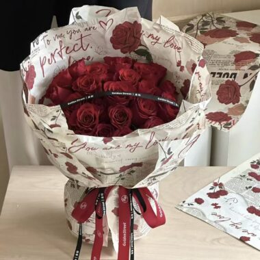 Vintage romantic floral wrapping paper with retro flower print