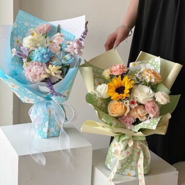 Waterproof color printed flower wrapping paper sheets