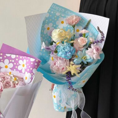 Waterproof color printed flower wrapping paper sheets