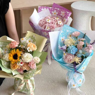 Waterproof color printed flower wrapping paper sheets