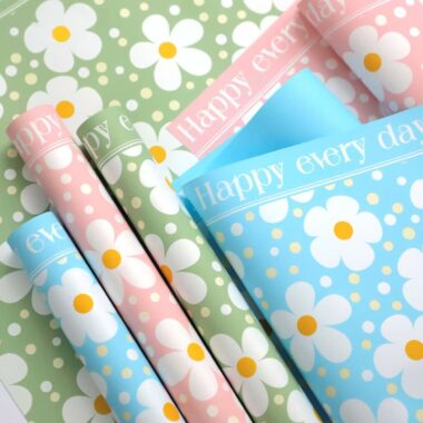 Waterproof color printed flower wrapping paper sheets