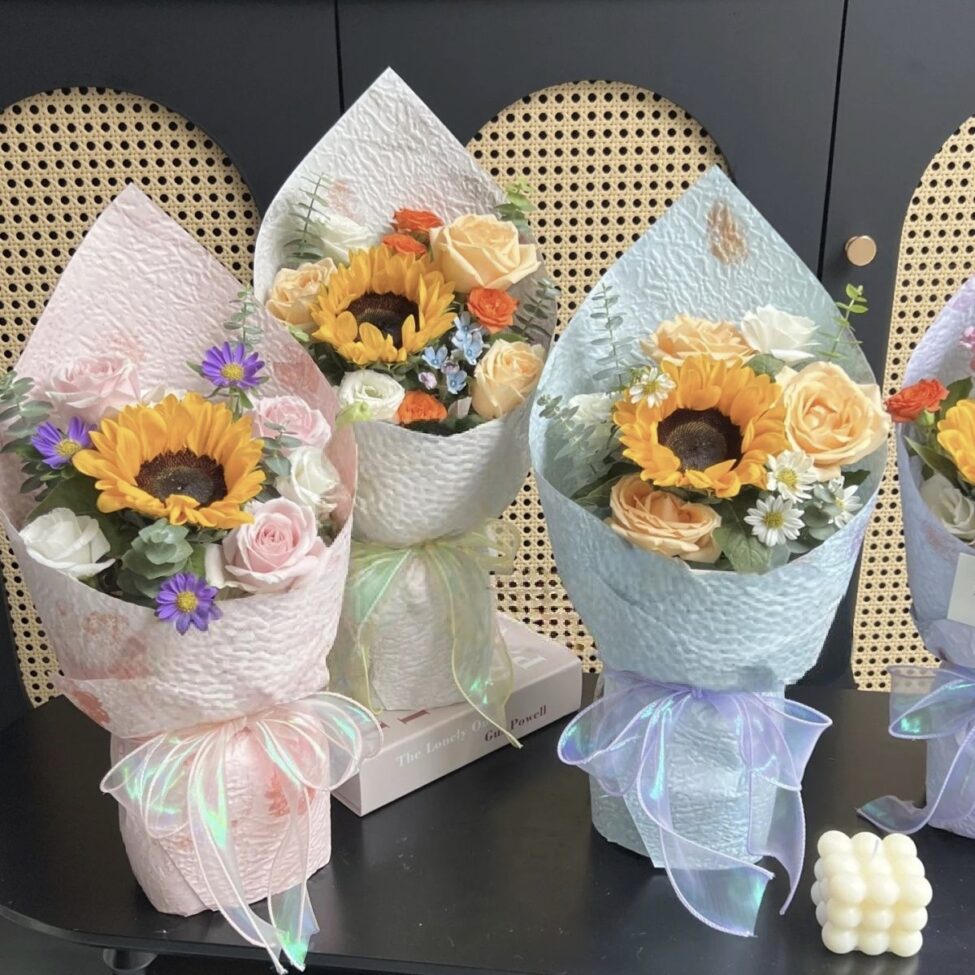 3D petal thick DIY flower wrapping paper for bouquets