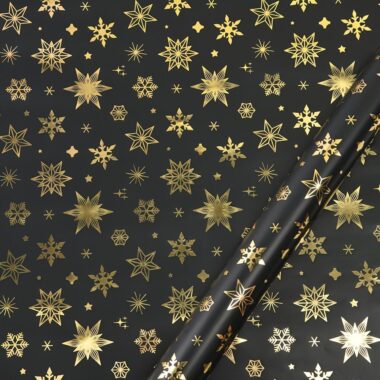 Black gold foil minimalist Christmas wrapping paper for gifts
