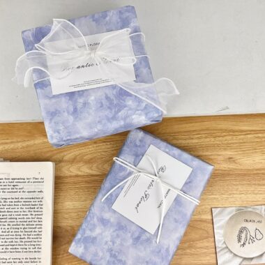 Blue gradient kraft festival decorative gift wrapping paper