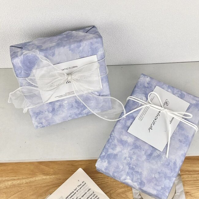 Blue gradient kraft festival decorative gift wrapping paper