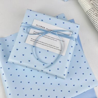 Healing blue heart festival decorative gift wrapping paper