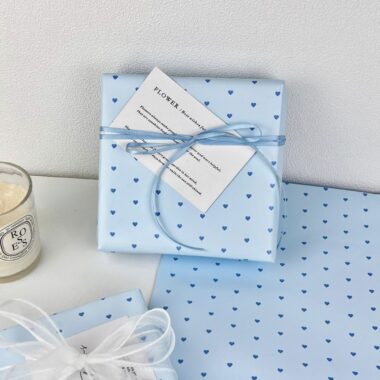 Healing blue heart festival decorative gift wrapping paper