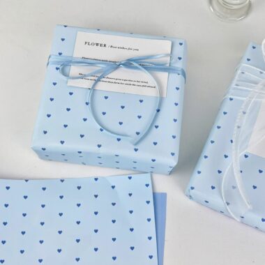 Healing blue heart festival decorative gift wrapping paper