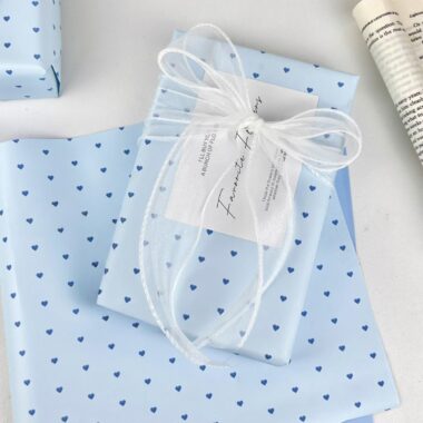 Healing blue heart festival decorative gift wrapping paper