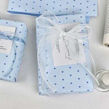 Healing blue heart festival decorative gift wrapping paper