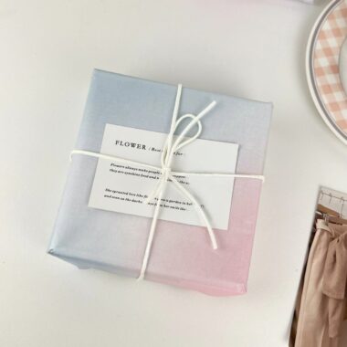 Pearlescent blue pink shimmer festival gift wrapping paper