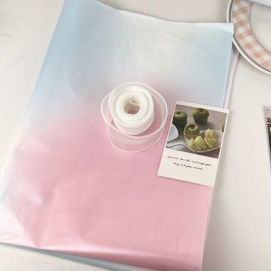 Pearlescent blue pink shimmer festival gift wrapping paper