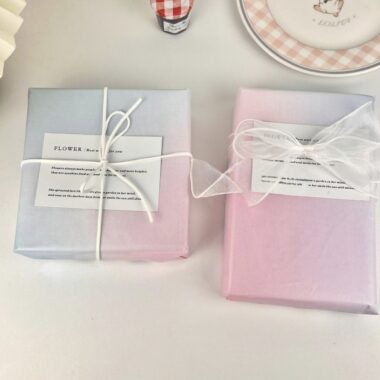 Pearlescent blue pink shimmer festival gift wrapping paper