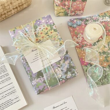 Premium colorful floral festival gift wrapping paper elegant style