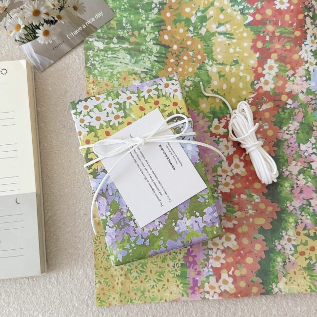 Premium colorful floral festival gift wrapping paper elegant style