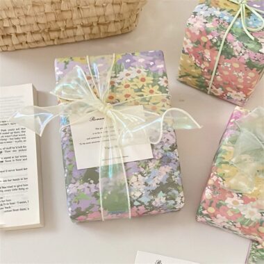 Premium colorful floral festival gift wrapping paper elegant style