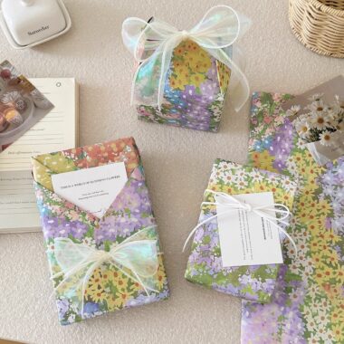 Premium colorful floral festival gift wrapping paper elegant style