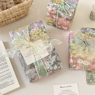 Premium colorful floral festival gift wrapping paper elegant style