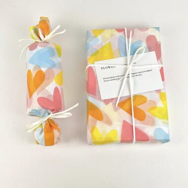 Colorful heart print festival decorative gift wrapping paper