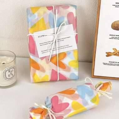 Colorful heart print festival decorative gift wrapping paper