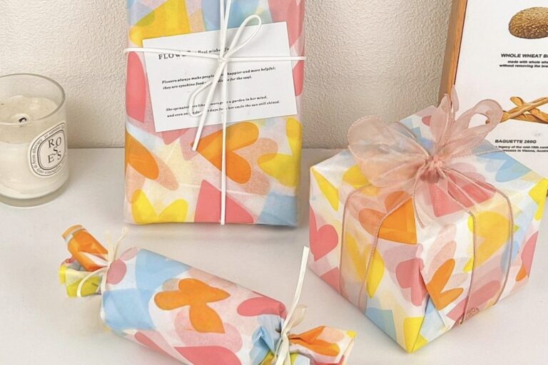 Colorful heart print festival decorative gift wrapping paper