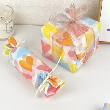 Colorful heart print festival decorative gift wrapping paper