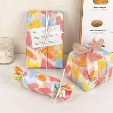 Colorful heart print festival decorative gift wrapping paper