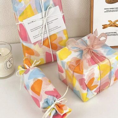 Colorful heart print festival decorative gift wrapping paper