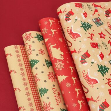 Large size kraft Christmas wrapping paper for creative gift wrap