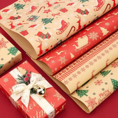 Large size kraft Christmas wrapping paper for creative gift wrap