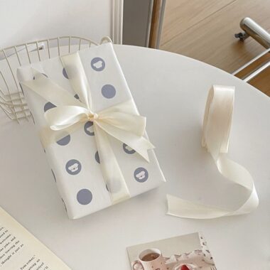 Cute bear grid gift wrapping paper with playful pattern