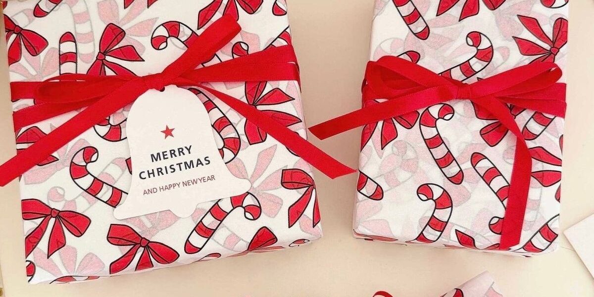 Cute decorative Christmas wrapping paper for holiday gifts