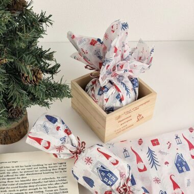 Deep blue atmosphere Christmas wrapping paper for holiday gifts