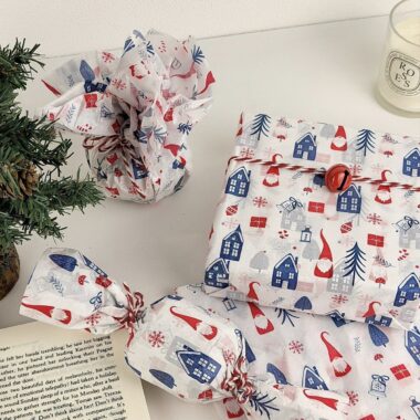 Deep blue atmosphere Christmas wrapping paper for holiday gifts