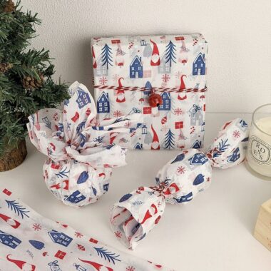 Deep blue atmosphere Christmas wrapping paper for holiday gifts